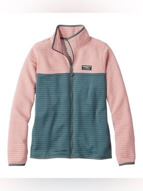 L.L. Bean Women's Airlight Knit Full-Zip, Colorblock, pink & green, size XSmall